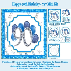 Happy 90th Birthday - 7x7 Mini Kit