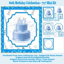 80th Birthday Celebration - 7x7 Mini Kit
