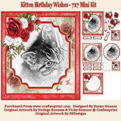 Kitten Birthday Wishes - 7x7 Mini Kit