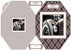 A Refurbished Vintage Car - Cut And Fold Card