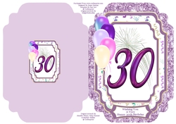 Happy 30th Birthday Wishes - Cut And Fold Card