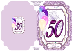 Happy 50th Birthday Wishes - Cut And Fold Card