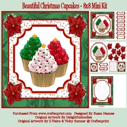 Beautiful Christmas Cupcakes - 8x8 Mini Kit