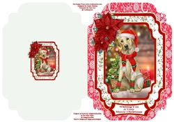 Sweet Christmas Dog - Cut And Fold Card