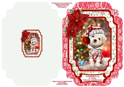 Sweet Christmas Dog 2 - Cut And Fold Card