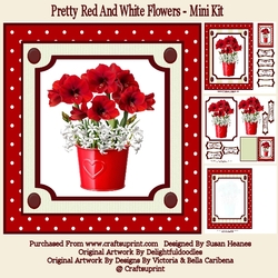 Pretty Red And White Flowers - Mini Kit