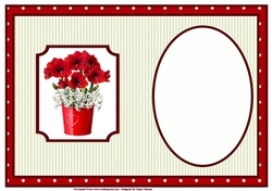 Pretty Red And White Flowers - Insert