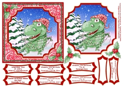 Dino Christmas Wishes 6x6