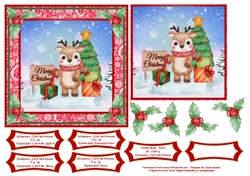 Sweet Reindeer Christmas Wishes 6x6