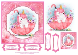 Unicorn In An Umbrella  7x7