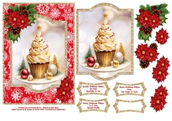 Christmas Golden Cupcake - 5x7