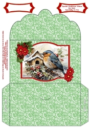 Christmas Robin, With Birdhouse - Money Wallet