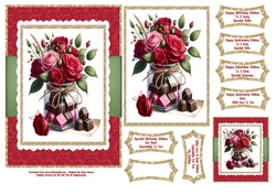 Beautiful Roses & Chocolates - 5x7