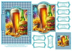 Lager, Burger & Fries - 5x7