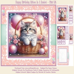 Happy Birthday Kitten In A Basket - Mini Kit