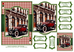 Vintage Car On A City Street - 5x7