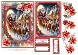 Santa Delivering Presents - 5x7