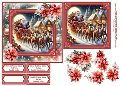 Santa Delivering Presents - 6x6