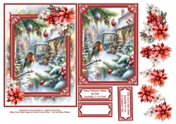 Christmas Garden Robin - 5x7