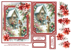 Christmas Garden Robin - 5x7 2