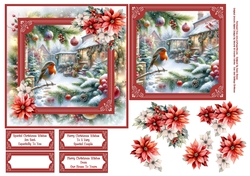 Christmas Garden Robin - 6x6