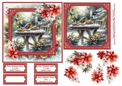 Christmas Garden Robin - 6x6 4