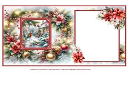 Christmas Garden Robin - 6x6 Insert