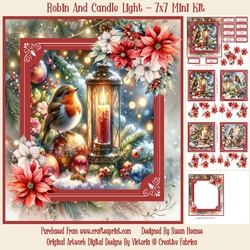 Robin And Candle Light - 7x7 Mini Kit