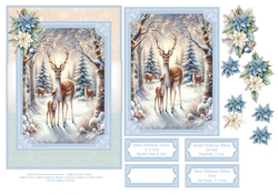 A Deer Family In The Forrest At Christmas - 5x7