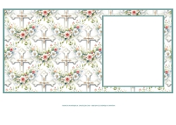 Christening Cross And Flowers - 6x6 Insert