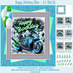 Happy Birthday Biker - 7x7 Mini Kit