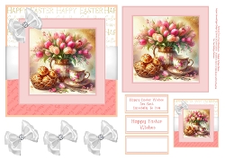 Hot Cross Buns & Tulips - 6x6