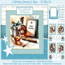 A Birthday Brandy & Cigar - 7x7 Mini Kit