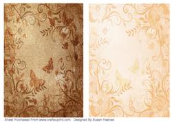 Brown and Peach Butterfly Card Fronts