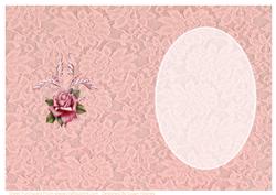 Vintage Lace and Pink Rose Insert