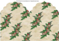 Christmas Fir Cones Elegant Top Card Base
