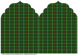 Christmas Green Check Elegant Top Card Base