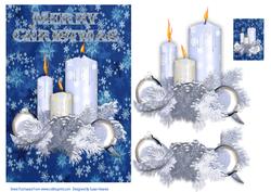 Ice Blue Christmas Candles