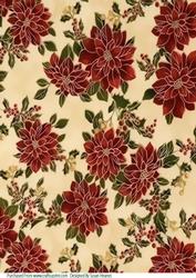 Poinsettia and Holly Paper