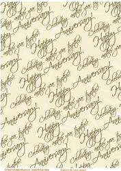 Cream with Gold Text Anniversary Paper