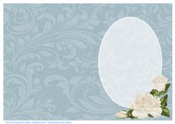 Blue Swirls and Ivory Roses Insert