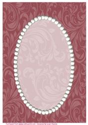 Dark Red Swirls and Pearls Card Front