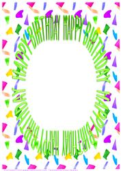 A4 Happy Birthday Card Front 3