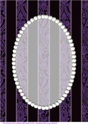 Purple Pattern Stripes and Pearls Card Front