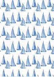 Blue Sailing Boat Paper