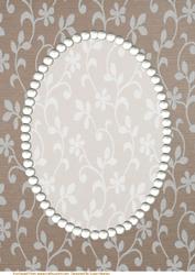 Chocolate and Cream Floral and Pearls Card Front