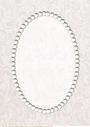 Dark Cream Swirls and Pearls Card Front