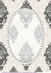 Cream and Black Vintage and Pearls Card Front