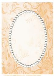 Peach Floral, Butterfly and Pearls Card Front