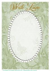 Green Swirls, Flowers and Pearls Card Front 3